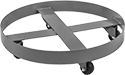 Image of Product. Front orientation. Drum Dollies. Cross-Brace Drum Dollies with Support Ring, Painted Steel Body, Smooth Platform—Lipped, Style B.