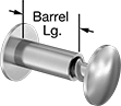 Image of Product. Front orientation. Contains Annotated. Binding Barrels. Metal Press-Fit Low-Profile Binding Barrels and Caps.