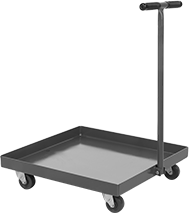 Image of Product. Front orientation. Drum Dollies. Easy-Steer Drum Dollies, Solid Platform.
