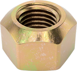 Image of Product. Bottom orientation. Top-Lock Distorted-Thread Locknut, Zinc Yellow-Chromate Plated Steel, M12 x 1.5 mm Thread.