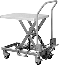 Image of Product. Front orientation. Lift Tables. Easy-Carry Foot-Operated Rolling Lift Tables.