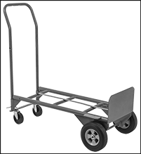 Image of Product. (A) In Platform Truck Position. Front orientation. Contains Border. Hand Trucks. Convertible Platform/Hand Trucks, Powder-Coated Steel Frame, Style A.