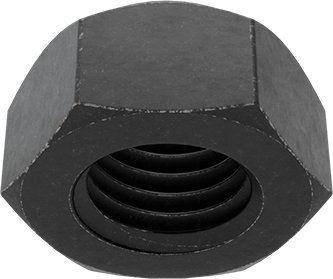 Image of Product. Bottom orientation. Top-Lock Distorted-Thread Locknut, Black Oxide High-Strength Grade C Steel, 3/4"-10 Thread Size.