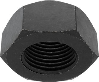 Image of Product. Bottom orientation. Top-Lock Distorted-Thread Locknut, Black-Oxide High-Strength Grade C Steel, 3/4"-16 Thread Size.
