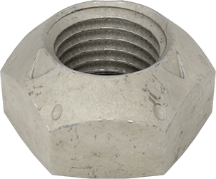 Image of Product. Bottom orientation. Top-Lock Distorted-Thread Locknut, Zinc-Flake Coated High-Strength Grade C Steel, 7/16"-20.