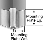 Image of ProductInUse. Weld On Inside Corner Mount for Angle Iron/Channel. Front orientation. Contains Annotated. Caster Sockets. Mounting Sockets for Friction-Grip Stem Casters, Weld-On Socket.