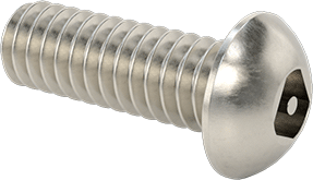 Image of Product. Front orientation. Asymmetrical Drive Button Head Screws, Tamper-Resistant, 1/4"-20 Thread, 3/4" Long.