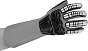 Image of ProductInUse. Front orientation. Gloves. PVC Chemical-Resistant Gloves, Heavy Duty Gloves.