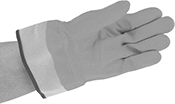Image of ProductInUse. Front orientation. Gloves. PVC Chemical-Resistant Gloves, Cold-Protection Gloves.