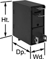 Image of Product. Relay-Socket Mount. Front orientation. Contains Annotated. Relays. Solid State Spade-Terminal Relays, 1 Circuit Controlled, 0.187" Quick-Disconnect Tab Width.