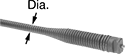 Image of Product. Front orientation. Contains Annotated. Drain Snake Cables. Cables for Electric Drum-Type Drain Snakes, 3/8" Diameter Cable, For Ridgid/Kollman.