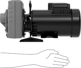 Image of Product. Side1 orientation. Contains SizingReference. Self-Priming Circulation Pump, Harsh-Environment, 120/240V AC, 2 hp, 1-1/2 NPT Female.