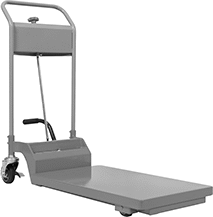 Image of Product. Lowered. Front orientation. Lift Tables. Floor-Load Foot-Operated Rolling Lift Tables.