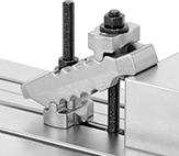 Image of ProductInUse. Front orientation. Fixture Clamps. Adjustable Setup Clamps.