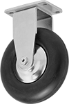 Image of Product. Rounded Tread Rigid. Front orientation. Round Tread. Creston Casters with Rubber Wheels, Rigid.