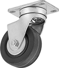 Image of Product. Flat Tread Swivel. Front orientation. Flat Tread. Creston Casters with Rubber Wheels, Swivel.