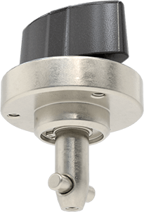 Image of Product. Front orientation. Quarter-Turn Quick-Change Fixture Clamp, for 1/2" to 3/4" Plate Thickness, 8 mm Shank Diameter.