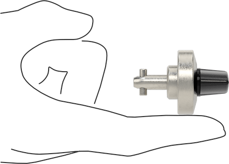 Image of Product. Side1 orientation. Contains SizingReference. Quarter-Turn Quick-Change Fixture Clamp, for 1/2" to 3/4" Plate Thickness, 8 mm Shank Diameter.