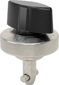 Image of Product. Front orientation. Quarter-Turn Quick-Change Fixture Clamp, for 1/2" to 3/4" Plate Thickness, 8 mm Shank Diameter.