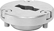 Image of Product. Fastener Mount. Front orientation. Fixture Clamps. Quarter-Turn Quick-Change Fixture Clamps, Cam Receptacles, Fastener Mount.