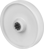 Image of Product. Front orientation. Nonmarking Wheels. Nylon Wheels , With Roller Bearings.