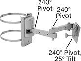 Image of Product. Style A. Front orientation. Contains Annotated. Monitor Mounts. Column Monitor Mounts, Extendable, Clamp-On Base, Style A.