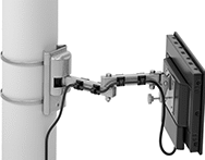 Image of ProductInUse. Shown Installed on Column. Front orientation. Monitor Mounts. Column Monitor Mounts.