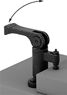 Image of ProductInUse. Cam Handle. Front orientation. Contains Annotated. Fixture Clamps. Hold-Down Fixture Clamps with Handle, Cam Handle.
