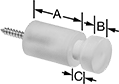 Image of Product. Front orientation. Contains Annotated. Panel Hanging Brackets. Peg-Style Standoff Panel Hanging Brackets, Round.
