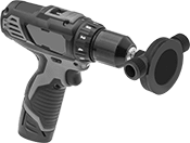 Image of ProductInUse. Front orientation. Dewatering Pumps. Drill-Operated Dewatering Pumps.