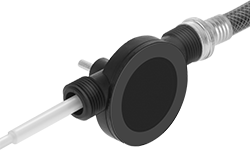 Image of Product. Pump with Intake and Discharge Tubes. Front orientation. Dewatering Pumps. Drill-Operated Dewatering Pumps.