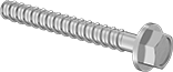 Image of Product. Front orientation. Concrete Screws. Heavy Duty Hex Head Tapping Screws for Concrete, Block, and Brick, Zinc-Plated Steel.