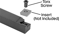 Image of System. Front orientation. Exploded, ZoomedIn view. Contains Annotated. Lathe Tool Insert Holders. Precision Lathe Tool Insert Holders for Machining Small Parts, SCLC Insert Holder.
