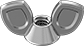 Image of Product. Front orientation. Thumb Nuts. Wing Nuts, Style 2.