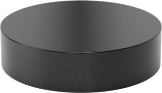Image of Product. Bottom orientation. Black Delrin® Acetal Resin Disc, Wear-Resistant, Easy-to-Machine, 1" Long, 4" Diameter.