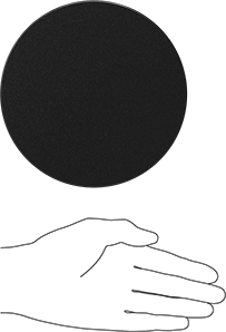 Image of Product. Side1 orientation. Contains SizingReference. Black Delrin® Acetal Resin Disc, Wear-Resistant, Easy-to-Machine, 1/2" Long, 6" Diameter.