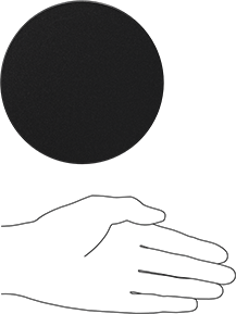 Image of Product. Side1 orientation. Contains SizingReference. Black Delrin® Acetal Resin Disc, Wear-Resistant, Easy-to-Machine, 1" Long, 5" Diameter.