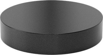 Image of Product. Bottom orientation. Black Delrin® Acetal Resin Disc, Wear-Resistant, Easy-to-Machine, 1" Long, 5" Diameter.