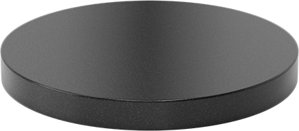 Image of Product. Bottom orientation. Black Delrin® Acetal Resin Disc, Wear-Resistant, Easy-to-Machine, 1" Long, 10" Diameter.