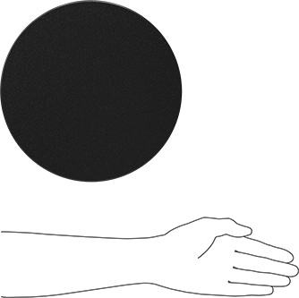 Image of Product. Side1 orientation. Contains SizingReference. Black Delrin® Acetal Resin Disc, Wear-Resistant, Easy-to-Machine, 1" Long, 10" Diameter.