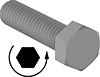 Left-Hand-Thread Steel Hex Head Screws