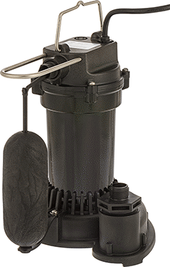 Image of Product. Front orientation. Sump Pump for Water, Float-Switch Activated, 1/4 hp, Plug with 10 Feet Cord.