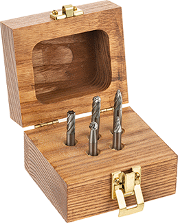 Image of Product. Front orientation. Bur Set for Soft Metals and Plastics, 5 Pieces, 2" Overall Length.
