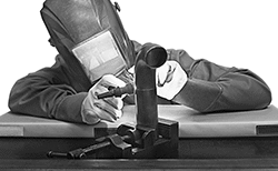 Image of ProductInUse. Front orientation. Welding Pads.