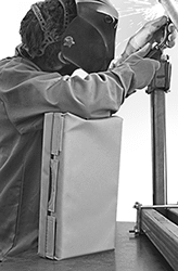 Image of ProductInUse. Front orientation. Welding Pads.