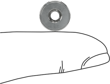 Image of Product. Side1 orientation. Contains SizingReference. 316 Stainless Steel Flanged Knurled-Head Thumb Nut, Super-Corrosion-Resistant, 8-32 Thread Size.