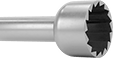 Image of Product. Front orientation. ZoomedIn view. Burs. Burs, Cup, Single-Cut Tooth.