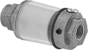 Image of Product. Female Outlet with Clear Bowl. Front orientation. Compressed Air Lubricators. Compressed Air Lubricators for Air-Powered Tools, Female Outlet, Clear Bowl.