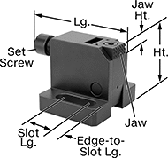 Image of Attribute. Front orientation. Contains Annotated. Fixture Clamps. Hydraulic Convertible Side Clamps.