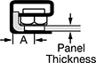 Image of Specification. Front orientation. Contains Annotated. Clip-On Nuts for Flanged Edges.